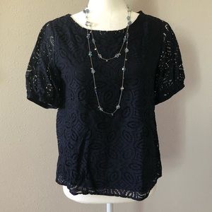 Dark navy lace top